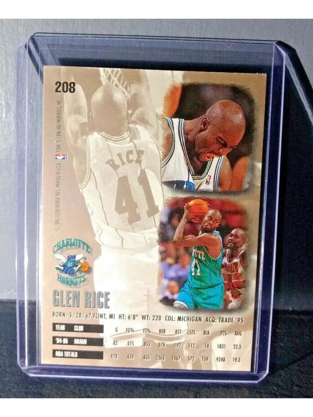 1995-96 Glen Rice #208 Basketball Card